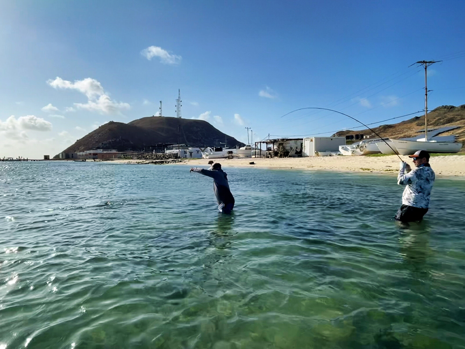 Drill eines großen Tarpon auf Los Roques